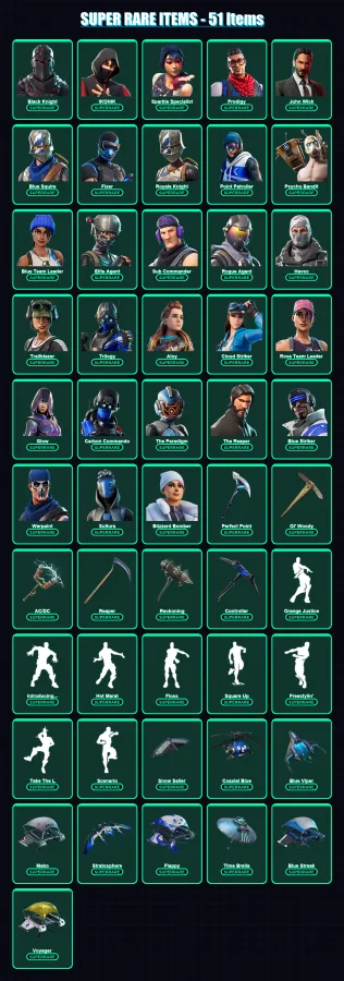 [PS4/PS5/PC] | Black Knight | IKONIK | Sparkle Specialist | Prodigy | John Wick | 596 skin | 549 pickaxe | 325 emote | 333 glider | Lv3841