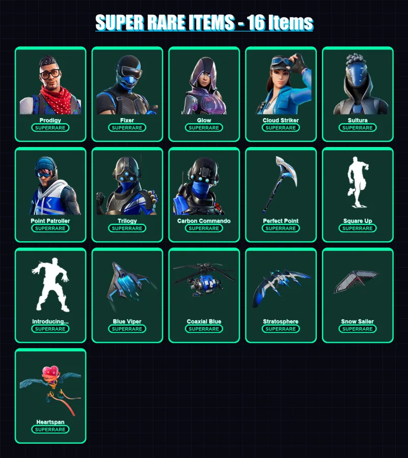 [PS4/PS5/XBOX/PC] | Prodigy | Fixer | Glow | Cloud Striker | Sultura | 139 skin | 157 pickaxe | 136 emote | 126 glider | Lv1877 — Fortnite account