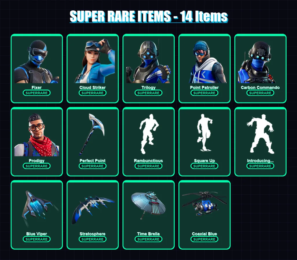 [SWITCH/XBOX/PC] | Fixer | Cloud Striker | Trilogy | Point Patroller | Carbon Commando | 41 skin | 37 pickaxe | 44 emote | 33 glider | Lv433