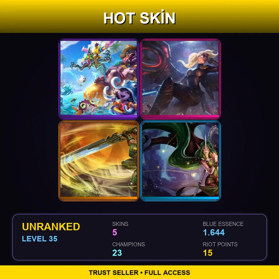 EUNE | Lv35 | Unranked | 5 Skin | 23 Champ