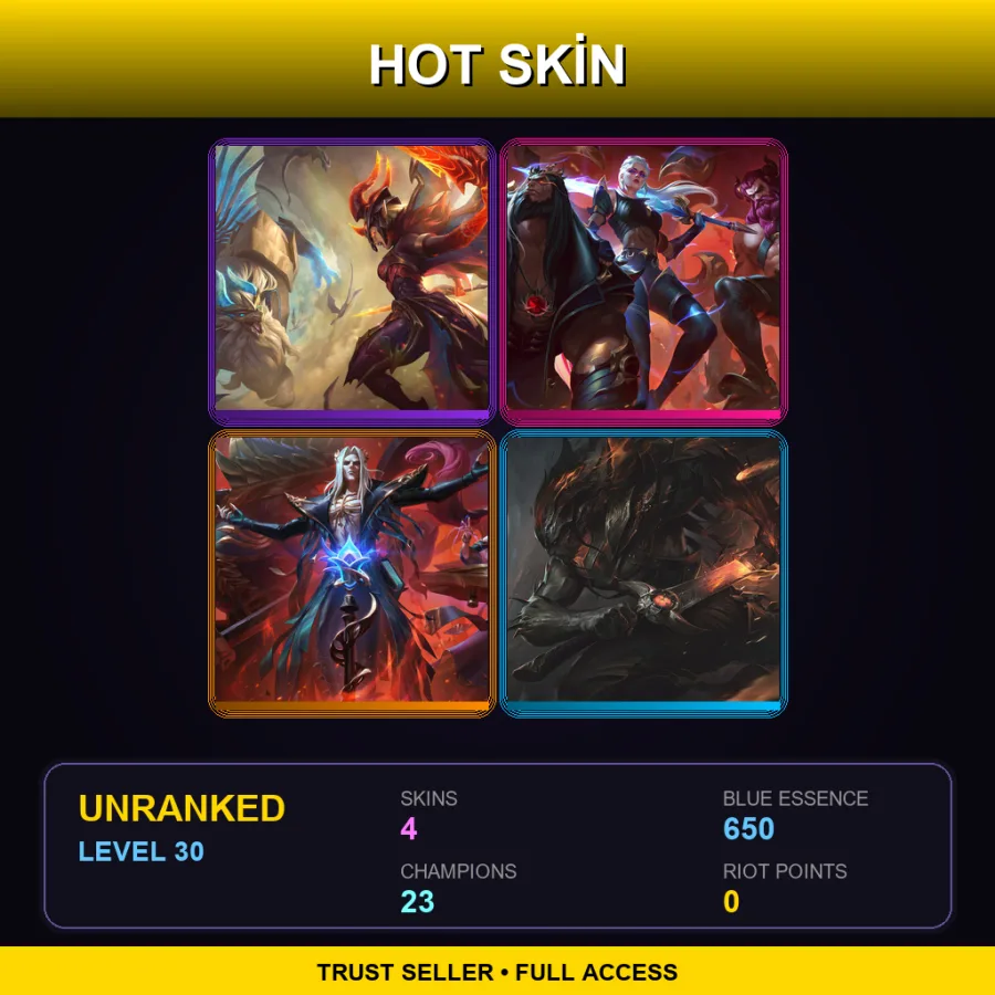 LAN | Lv30 | Unranked | 4 Skin | 23 Champ