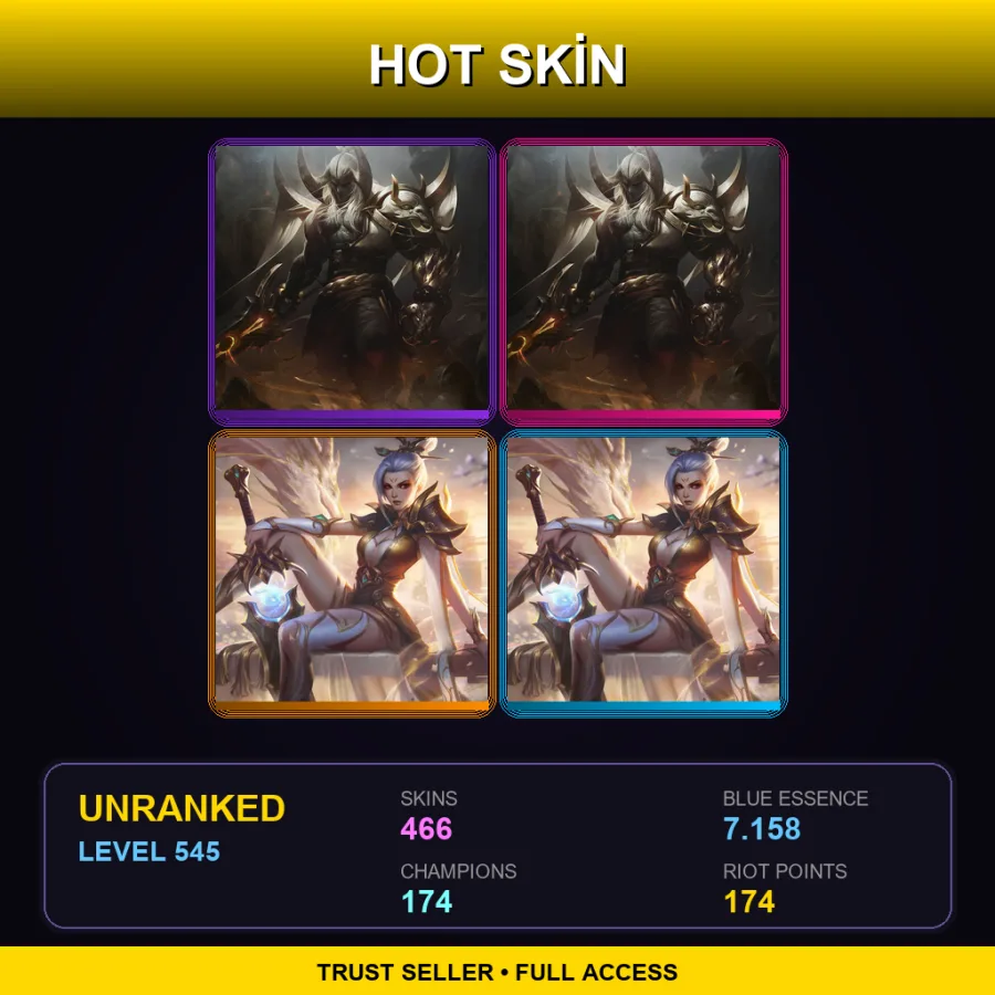 SG | Lv545 | Unranked | 466 Skin | 174 Champ — Pool Party Jarvan Iv