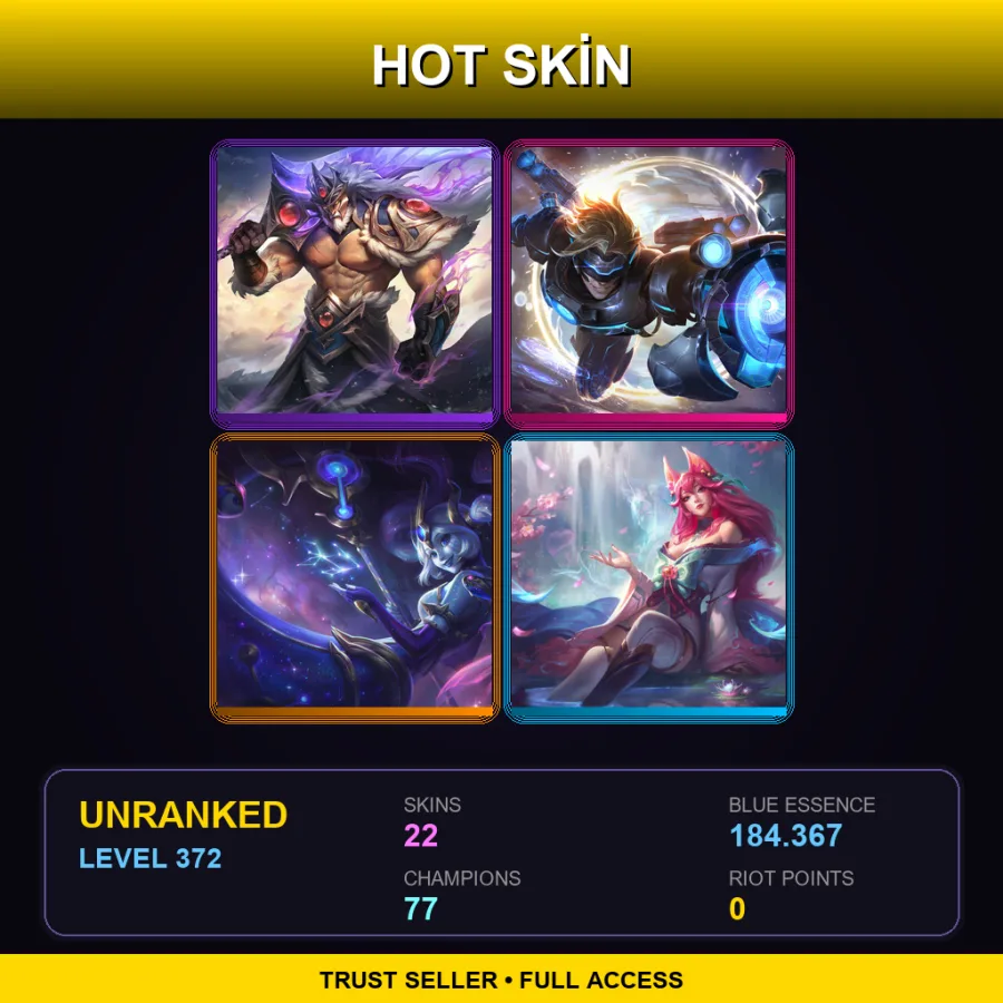 EUNE | Lv372 | Unranked | 22 Skin | 77 Champ
