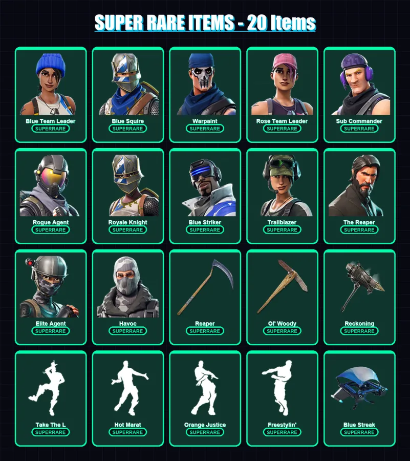 [PC/XBOX/PSN] | Blue Team Leader | Blue Squire | Warpaint | Rose Team Leader | Sub Commander | 96 skin | 71 pickaxe | 74 emote | 73 glider | Lv910 — Fortnite account