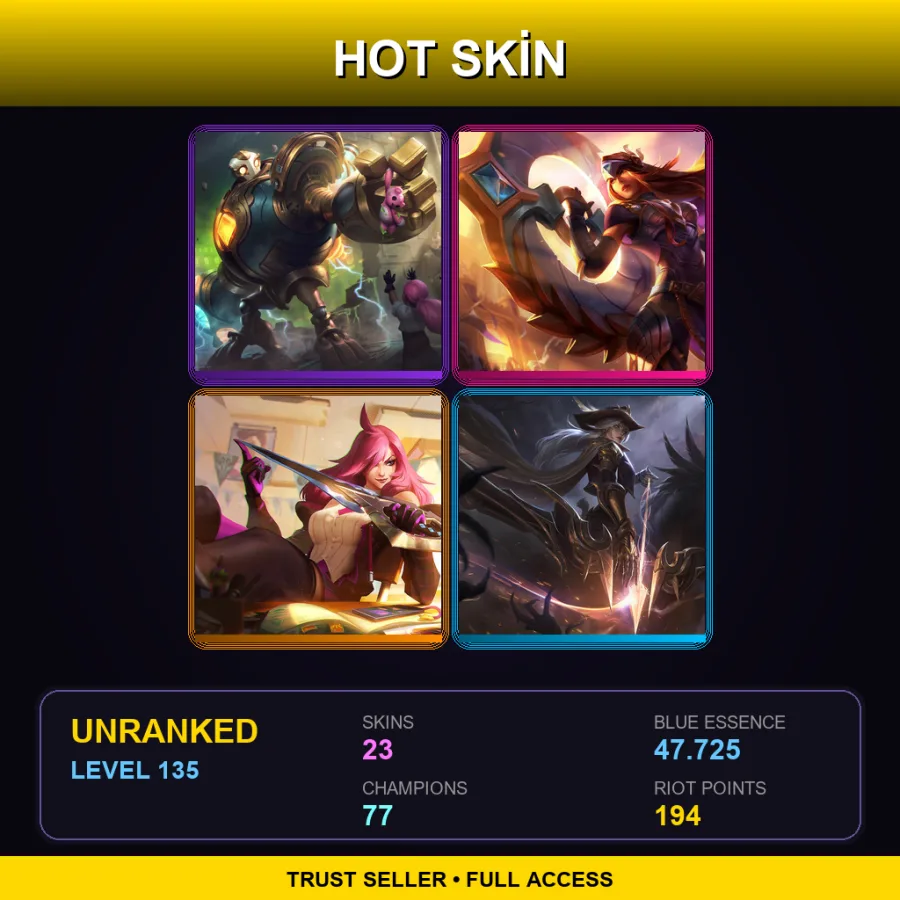 VN | Lv135 | Unranked | 23 Skin | 77 Champ