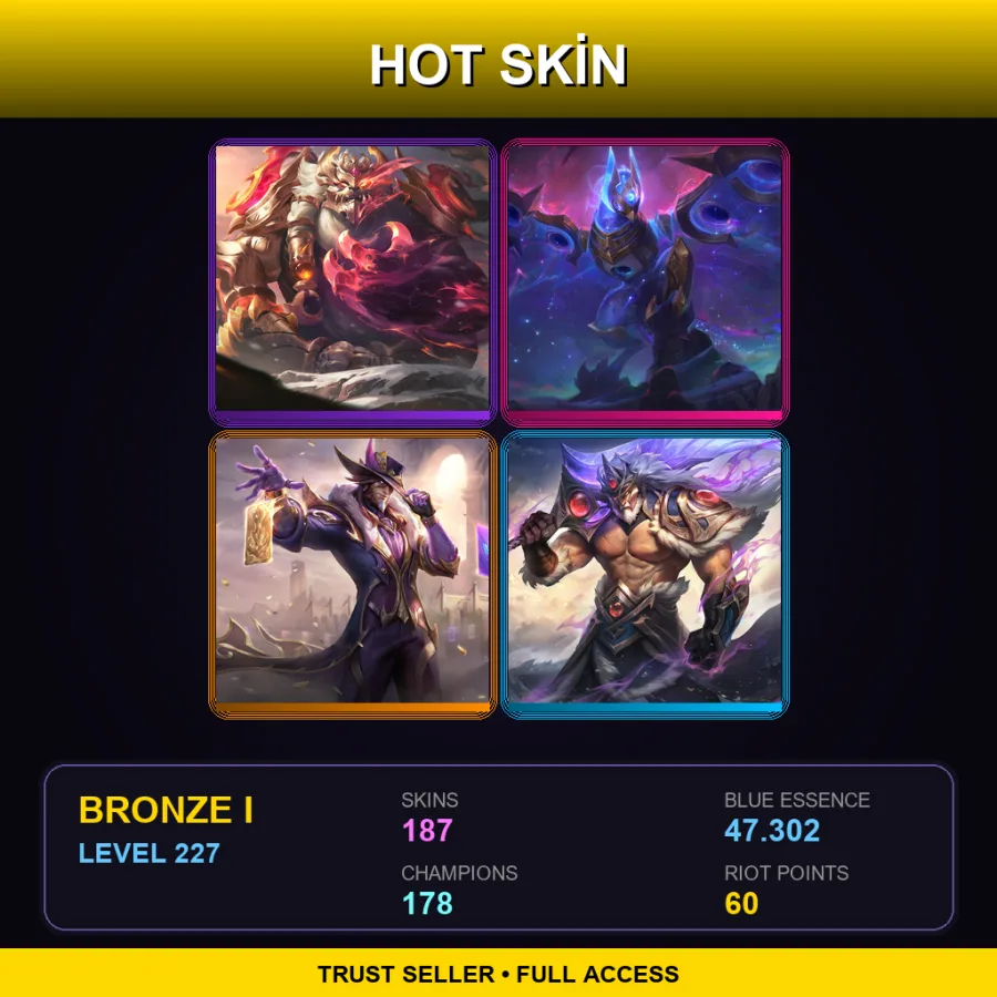 VN | Lv227 | Bronze I | 187 Skin | 178 Champ