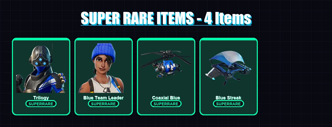 [PC/XBOX/PSN] | Trilogy | Blue Team Leader | Blaze | Lightrider | Haylee Skye | 37 skin | 43 pickaxe | 30 emote | 28 glider | Lv368