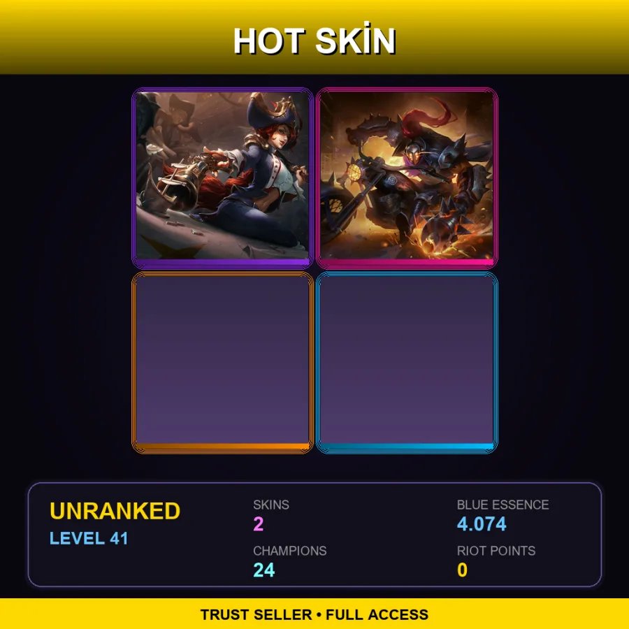 LAN | Lv41 | Unranked | 2 Skin | 24 Champ