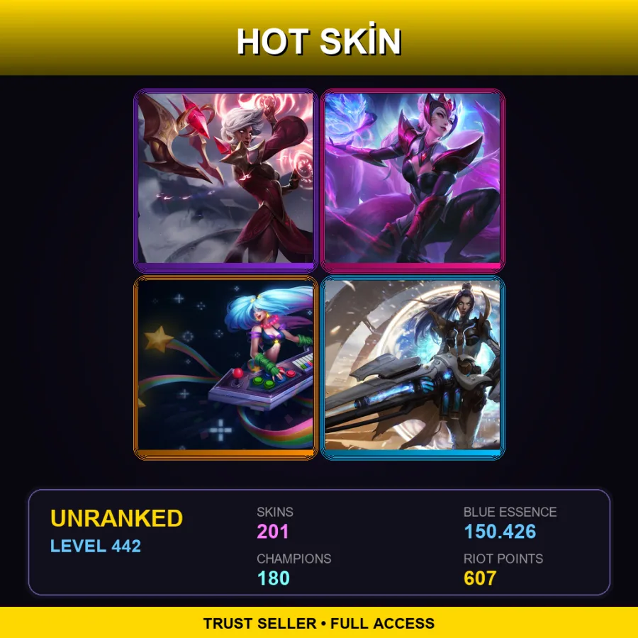 BR | Lv442 | Unranked | 201 Skin | 180 Champ
