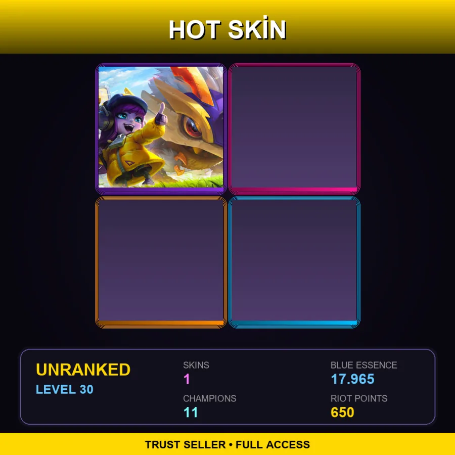 EUW | Zap'Maw | 1 Skin | 11 Champ | Lv30