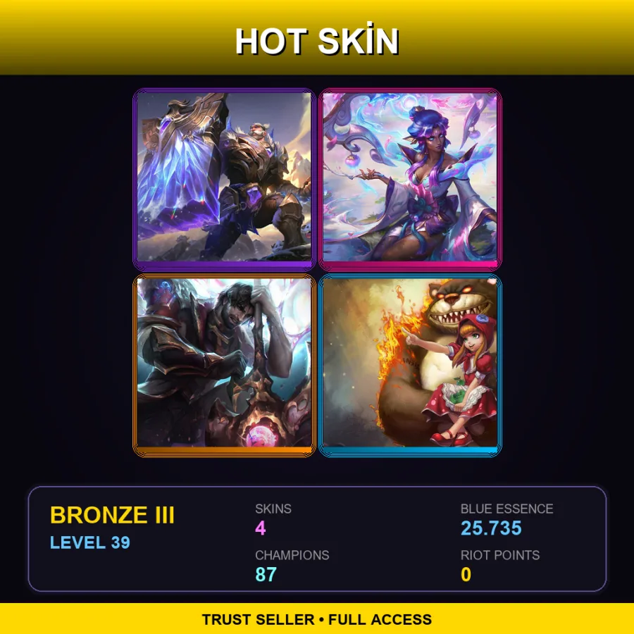 VN | Lv39 | Bronze III | 4 Skin | 87 Champ with Maokai