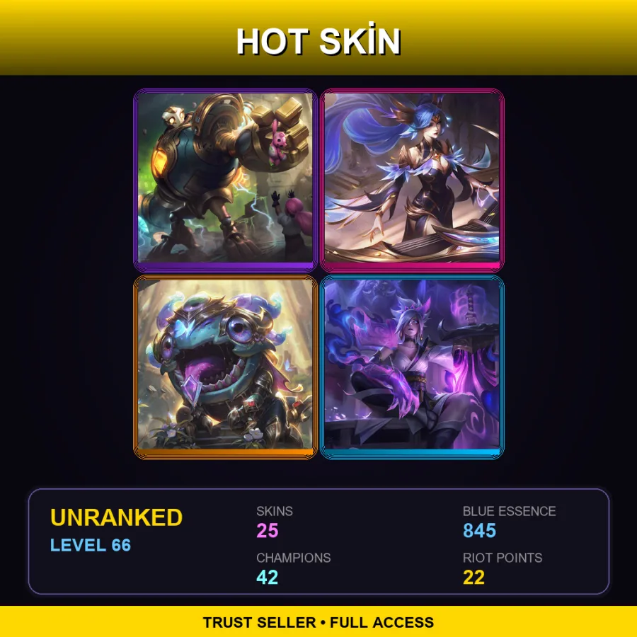 SG | Lv66 | Unranked | 25 Skin | 42 Champ — Debonair Malzahar