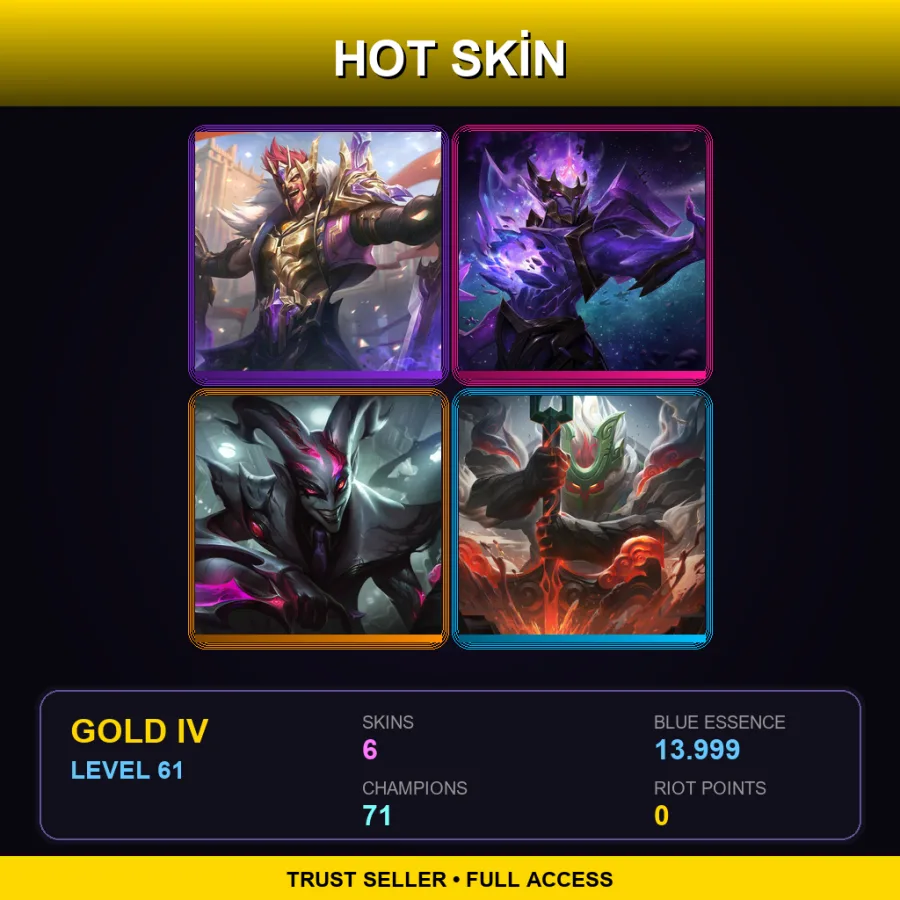 LAS | Lv61 | Gold IV | 6 Skin | 71 Champ