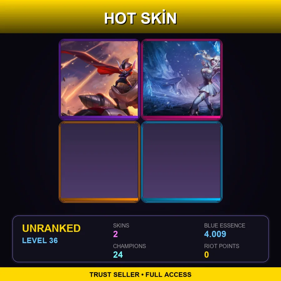 TR | Lv36 | Unranked | 2 Skin | 24 Champ — Unranked / Smurf League of Legends