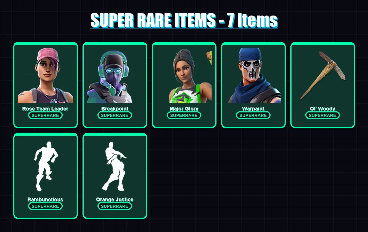 [PC/PSN] | Rose Team Leader | Breakpoint | Major Glory | Warpaint | Hybrid | 103 skin | 104 pickaxe | 92 emote | 106 glider | Lv1651