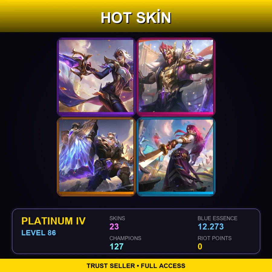 TR | Lv86 | Platinum IV | 23 Skin | 127 Champ