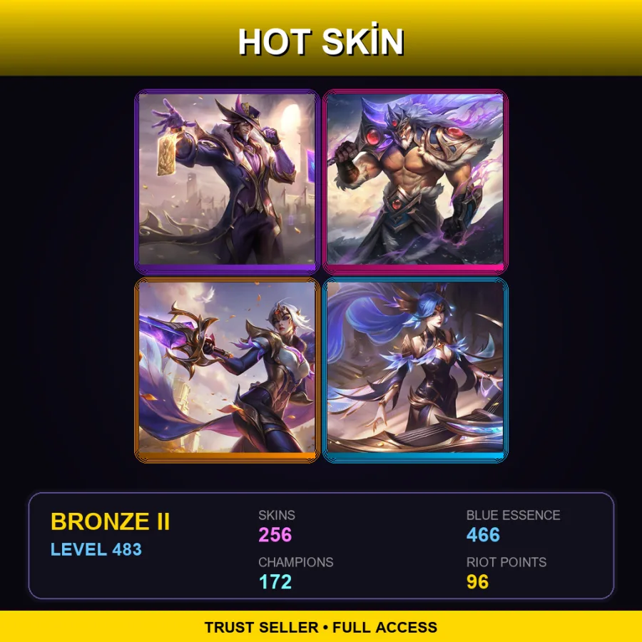 TR | Lv483 | Bronze II | 256 Skin | 172 Champ