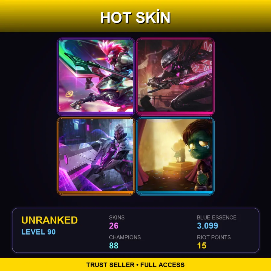 LAN | Lv90 | Unranked | 26 Skin | 88 Champ