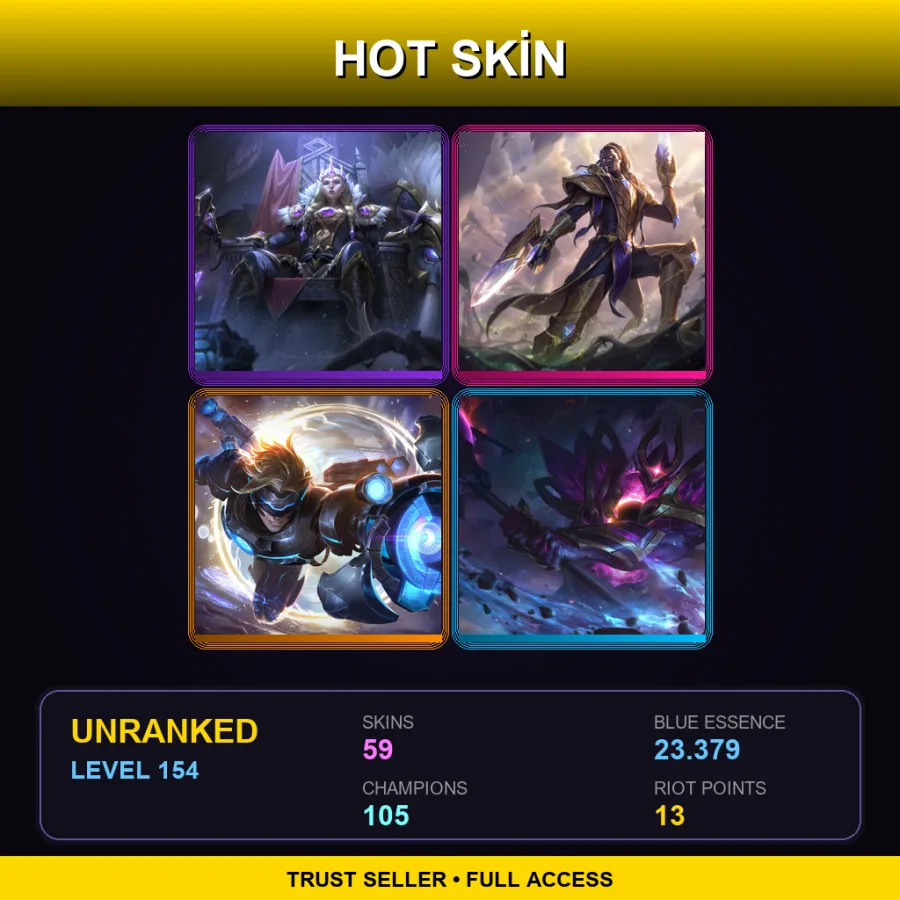 TR | Lv154 | Unranked | 59 Skin | 105 Champ