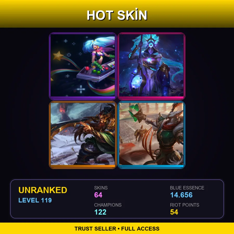 LAS | Lv119 | Unranked | 64 Skin | 122 Champ