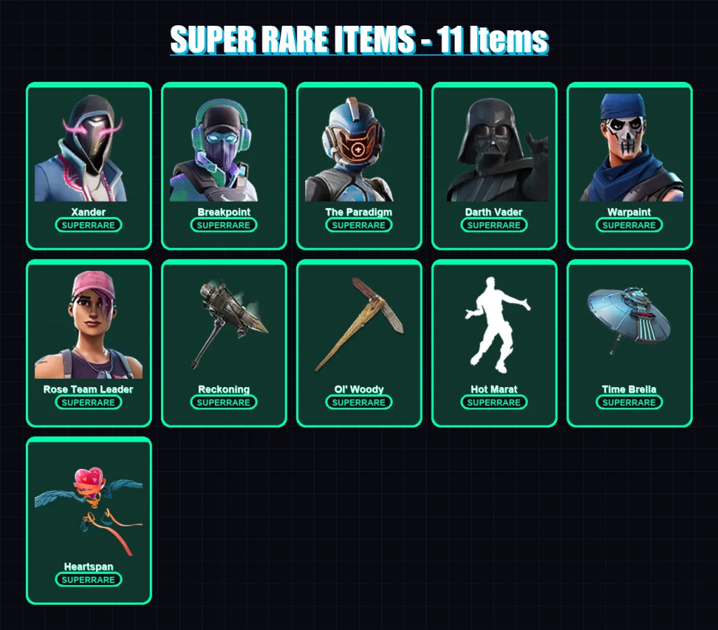[SWITCH/XBOX/PSN/PC] | Xander | Breakpoint | The Paradigm | Darth Vader | Warpaint | 350 skin | 318 pickaxe | 253 emote | 251 glider | Lv3199 — Fortnite account