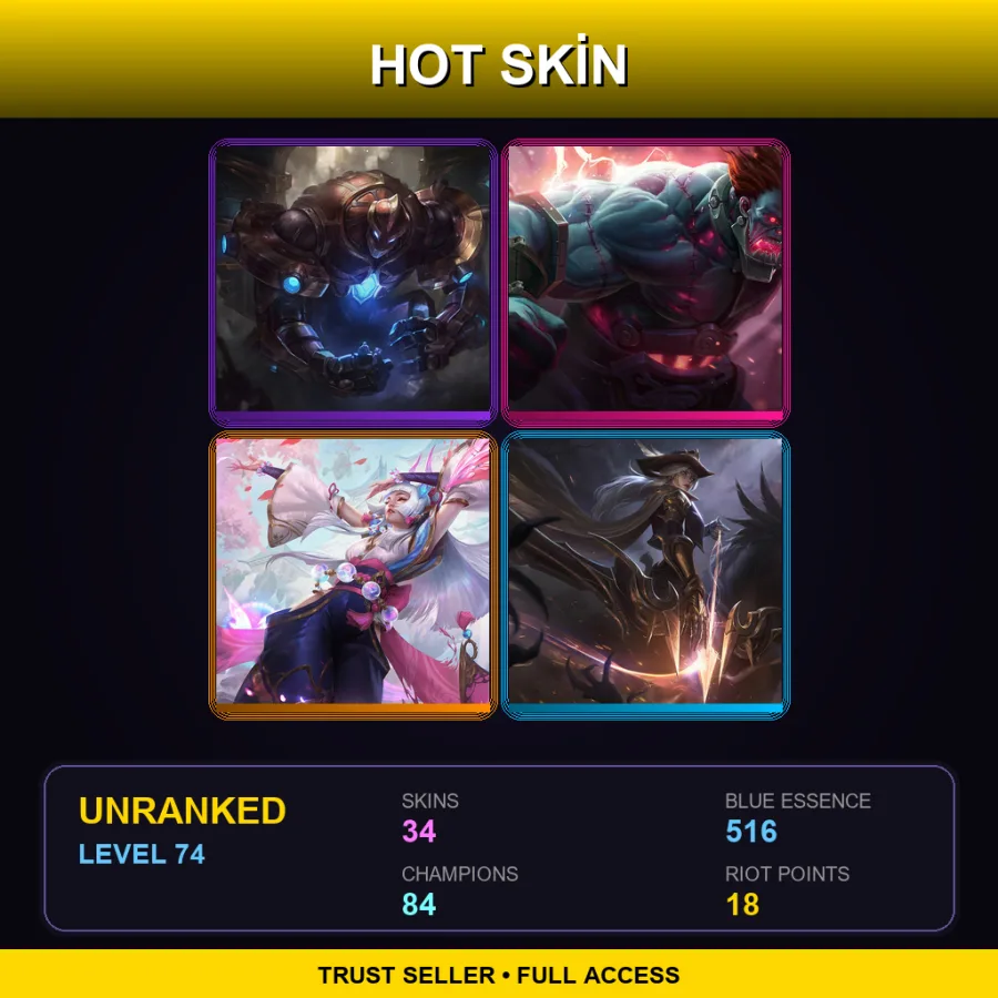 SG | Lv74 | Unranked | 34 Skin | 84 Champ — Spirit Blossom Syndra