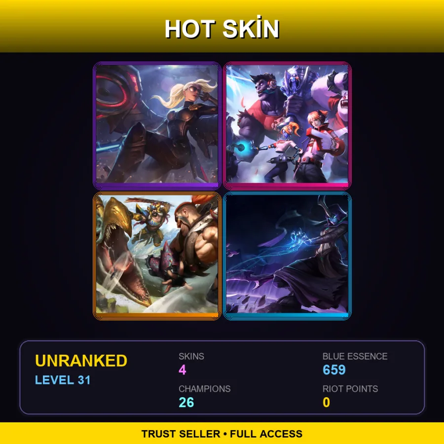 LAS | Lv31 | Unranked | 4 Skin | 26 Champ — Beast Hunter Draven