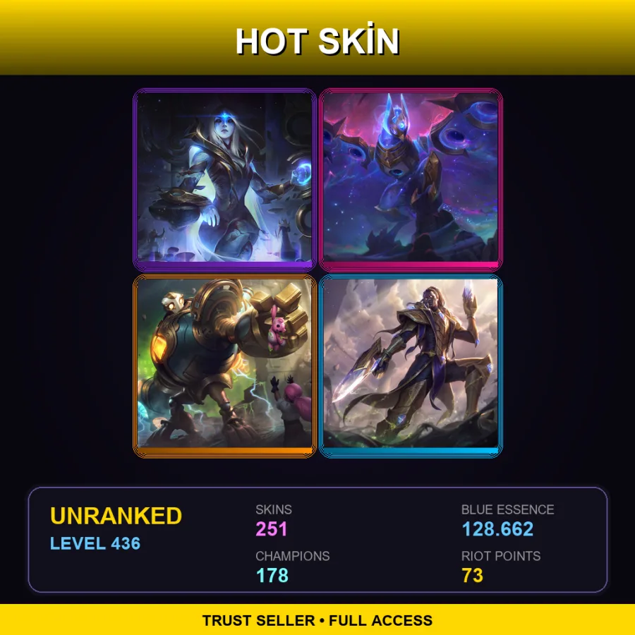 SG | Lv436 | Unranked | 251 Skin | 178 Champ