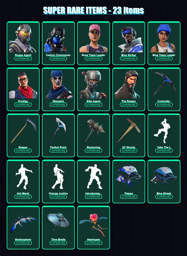 [PC/XBOX/PSN] | Rogue Agent | Carbon Commando | Rose Team Leader | 133 skin | Lv2328 — Fortnite account