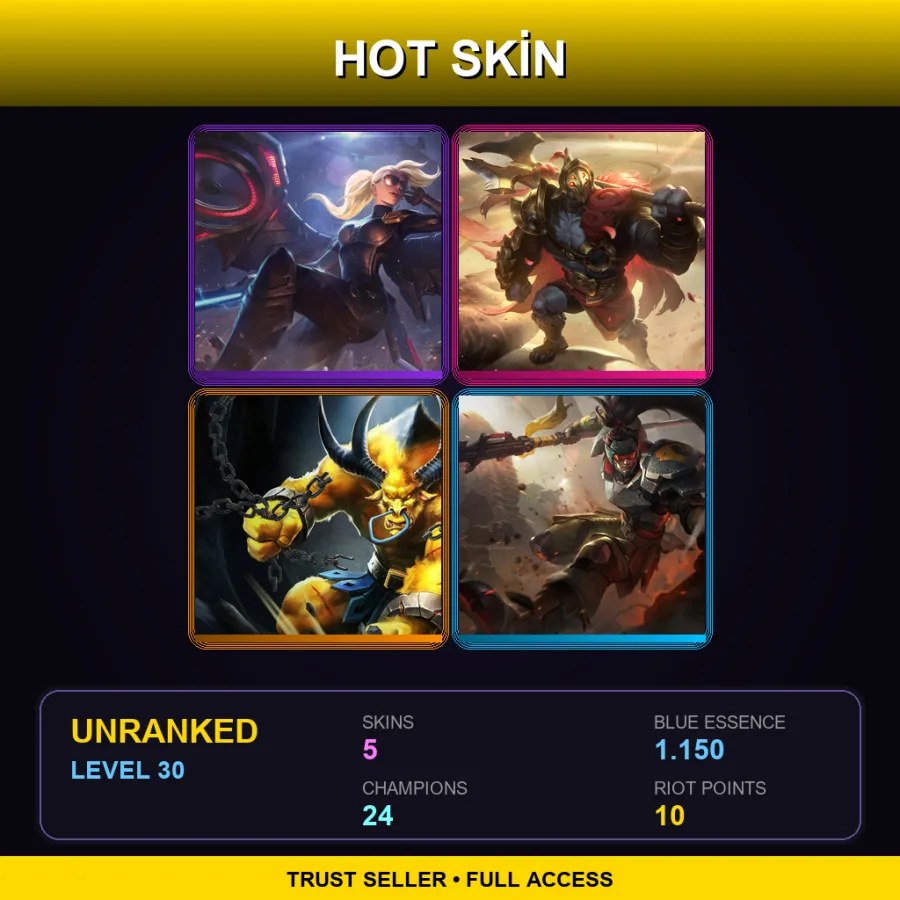 LAS | Lv30 | Unranked | 5 Skin | 24 Champ