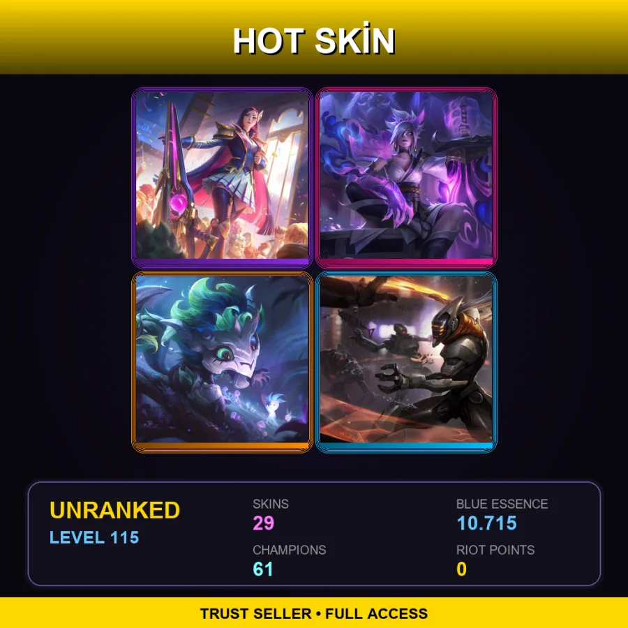 LAN | Lv115 | Unranked | 29 Skin | 61 Champ — Blacksmith Poppy