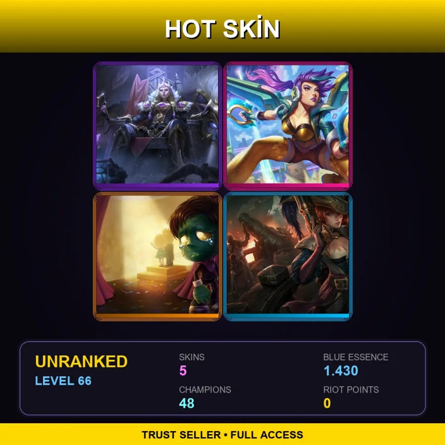 EUW | Lv66 | Unranked | 5 Skin | 48 Champ with Amumu