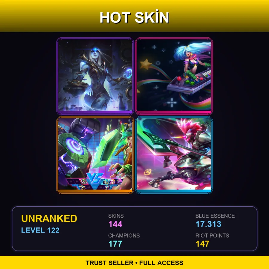 EUW | Lv122 | Unranked | 144 Skin | 177 Champ