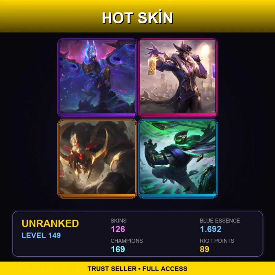 VN | Lv149 | Unranked | 126 Skin | 169 Champ — Dj Sona