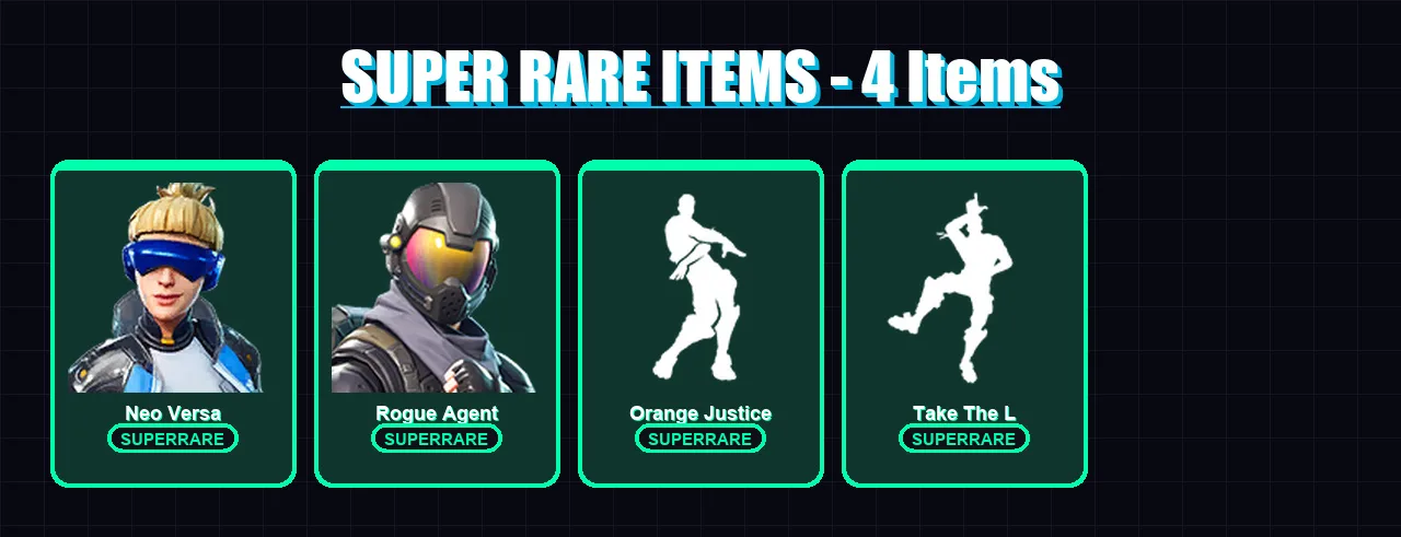 [PS4/PS5/XBOX/PC] | Neo Versa | Rogue Agent | Carbide | Dark Voyager | Battlehawk | 9 skin | 7 pickaxe | 11 emote | 10 glider | Lv193