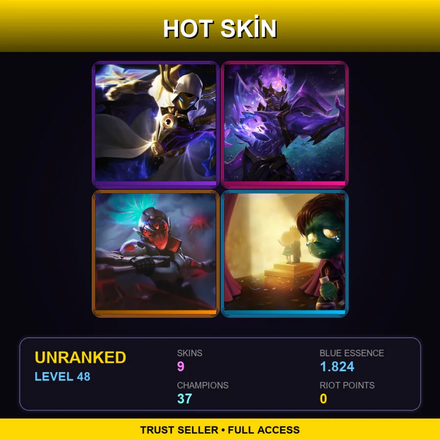 TR | Lv48 | Unranked | 9 Skin | 37 Champ