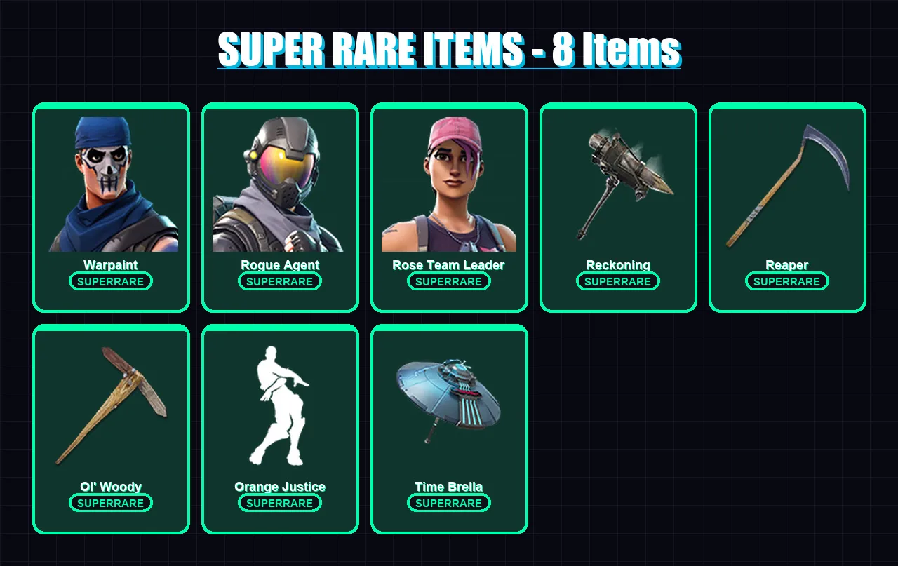 [PS4/PS5/PC] | Warpaint | Rogue Agent | Rose Team Leader | Flytrap | Valor | 95 skin | 59 pickaxe | 60 emote | 49 glider | Lv820