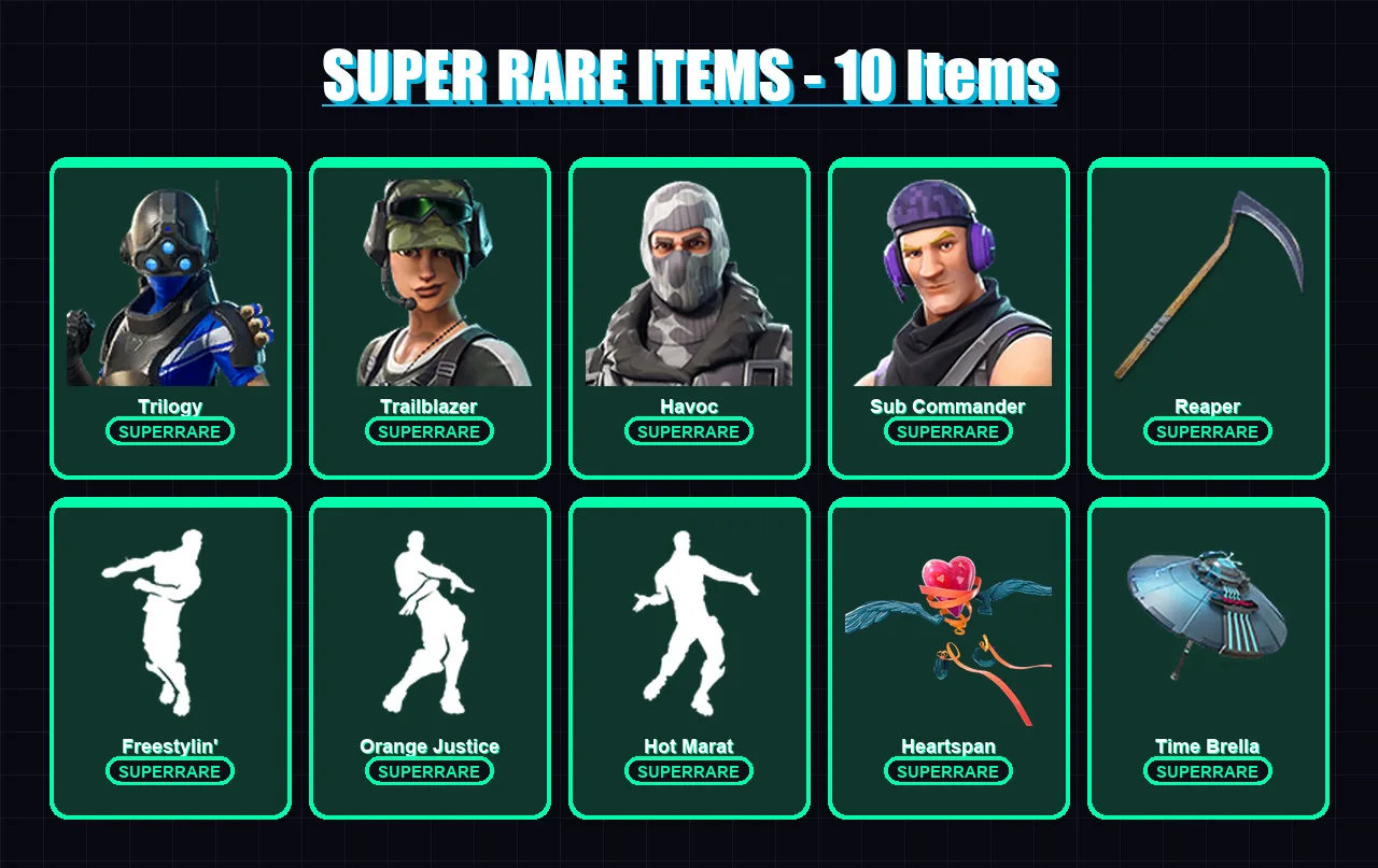 [PC/PSN] | Trilogy | Trailblazer | Havoc | Sub Commander | Luxe | 53 skin | 77 pickaxe | 80 emote | 75 glider | Lv1126