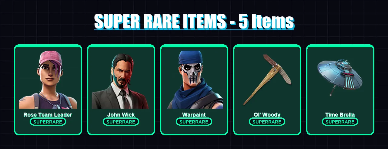 [PC/XBOX/PSN] | Rose Team Leader | John Wick | Warpaint | Fade | Wild Card | 32 skin | 50 pickaxe | 47 emote | 54 glider | Lv784