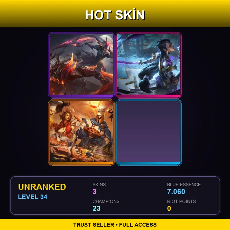 EUNE | Lv34 | Unranked | 3 Skin | 23 Champ