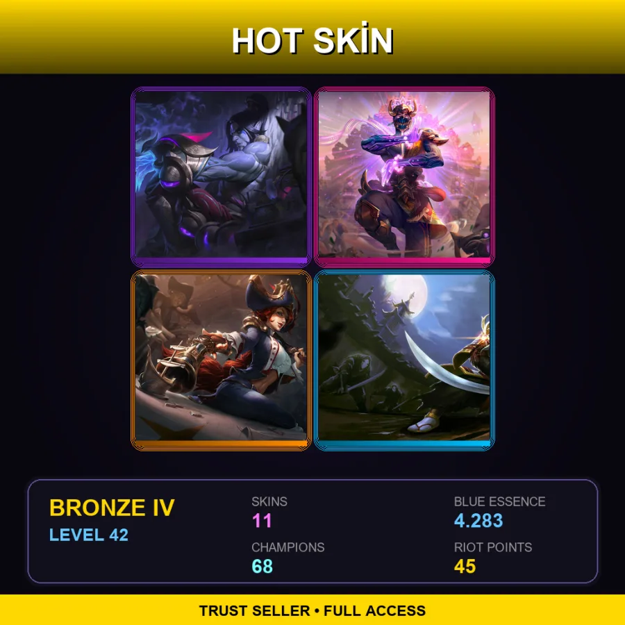 LAN | Lv42 | Bronze IV | 11 Skin | 68 Champ