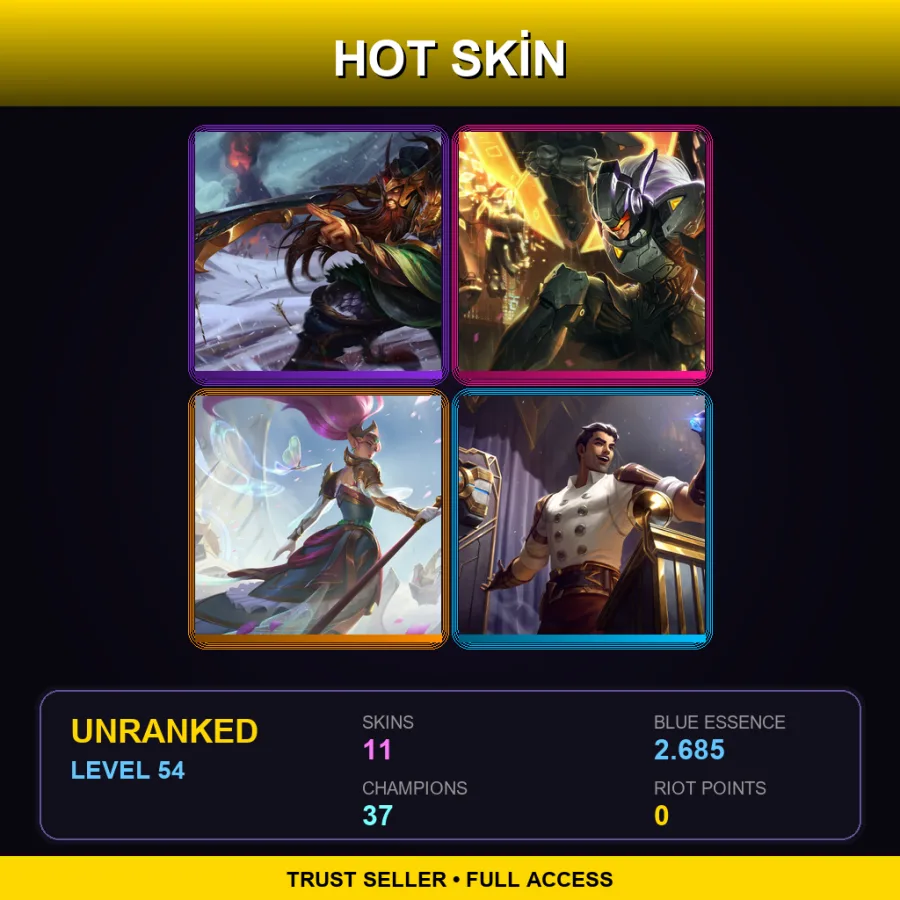 EUNE | Lv54 | Unranked | 11 Skin | 37 Champ