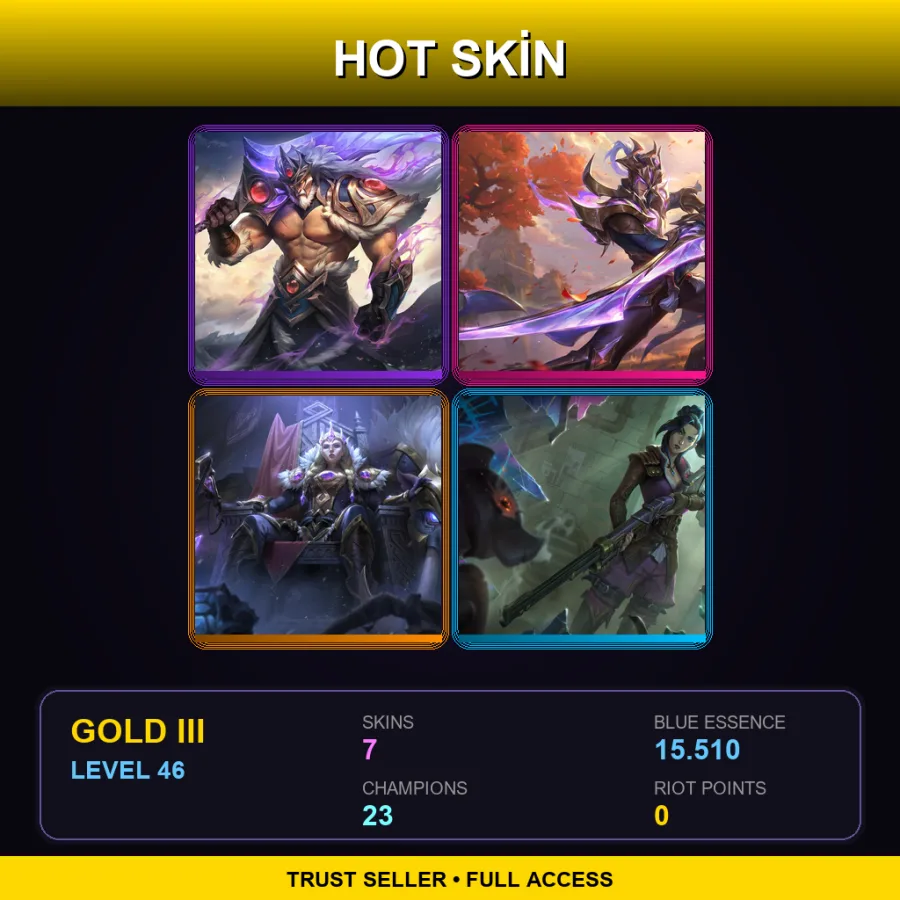 EUNE | Lv46 | Gold III | 7 Skin | 23 Champ