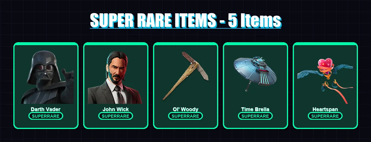 [PC/XBOX/PSN] | Darth Vader | John Wick | Raven | Wild Card | Malik | 203 skin | 217 pickaxe | 192 emote | 126 glider | Lv1652