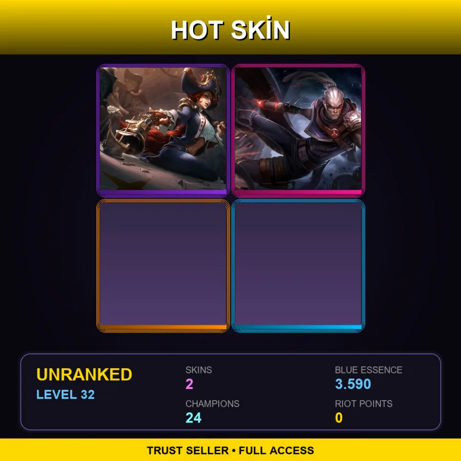 EUNE | Lv32 | Unranked | 2 Skin | 24 Champ — LoL account