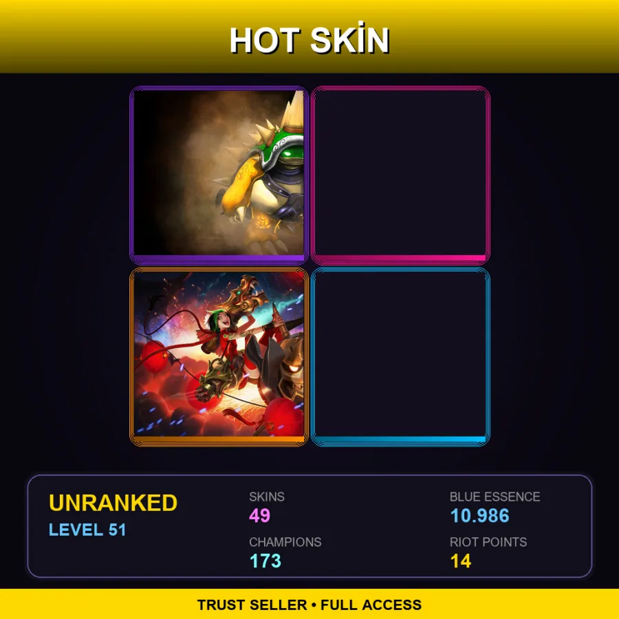 VN | Lv51 | Unranked | 49 Skin | 173 Champ