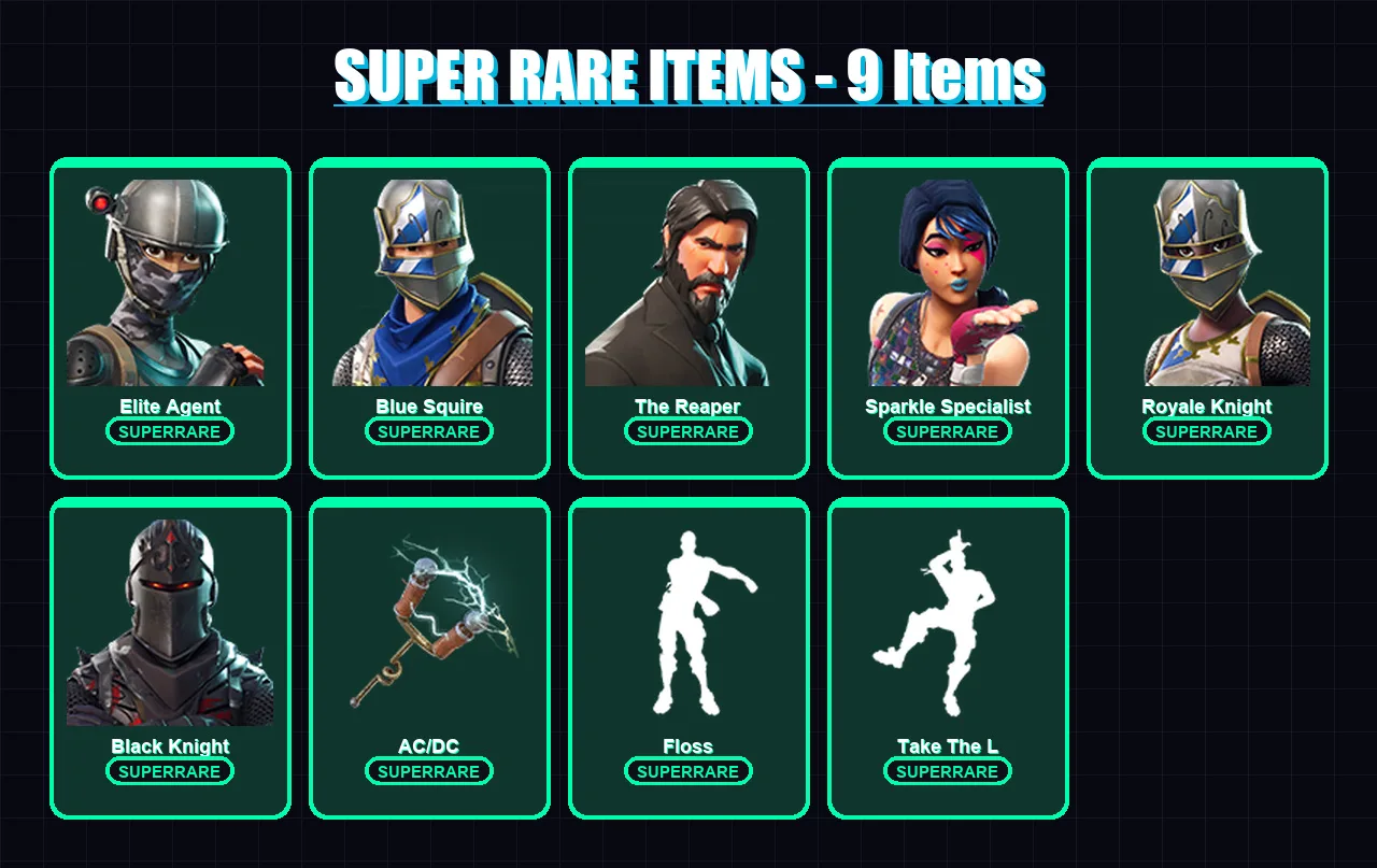 [PC/XBOX/PSN] | Elite Agent | Blue Squire | The Reaper | Sparkle Specialist | Royale Knight | 56 skin | 35 pickaxe | 27 emote | 24 glider | Lv190
