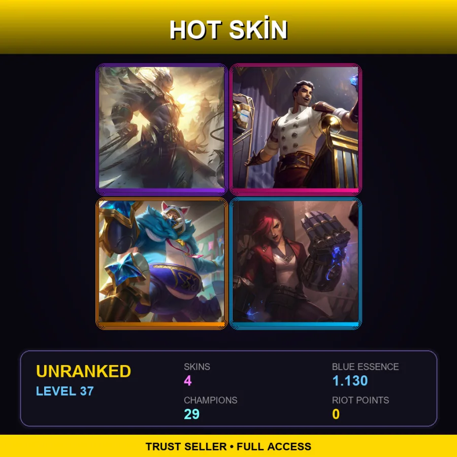 LAS | Lv37 | Unranked | 4 Skin | 29 Champ — Unranked / Smurf League of Legends