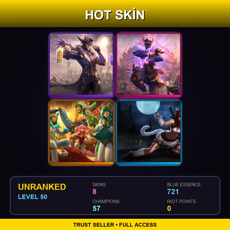 EUW | Lv50 | Unranked | 8 Skin | 57 Champ — Pajama Guardian Lux