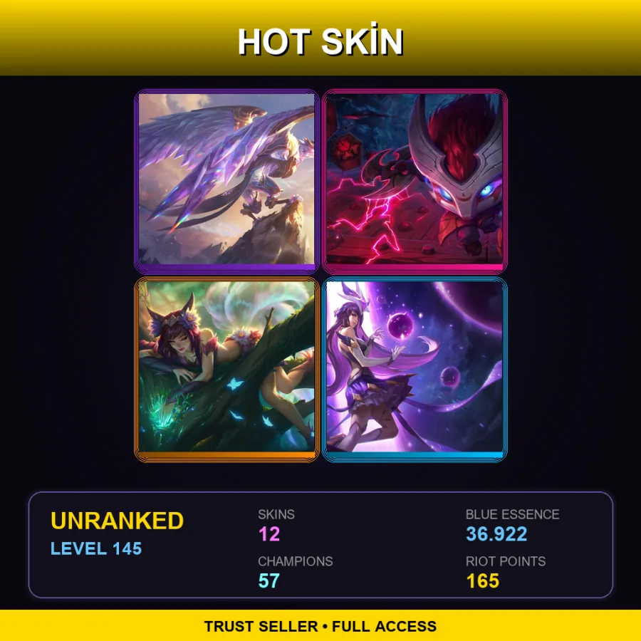 LAN | Lv145 | Unranked | 12 Skin | 57 Champ